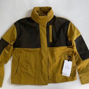 Lululemon Water-Repellent Mesh Jacket Gold Spice/Black Sz 4